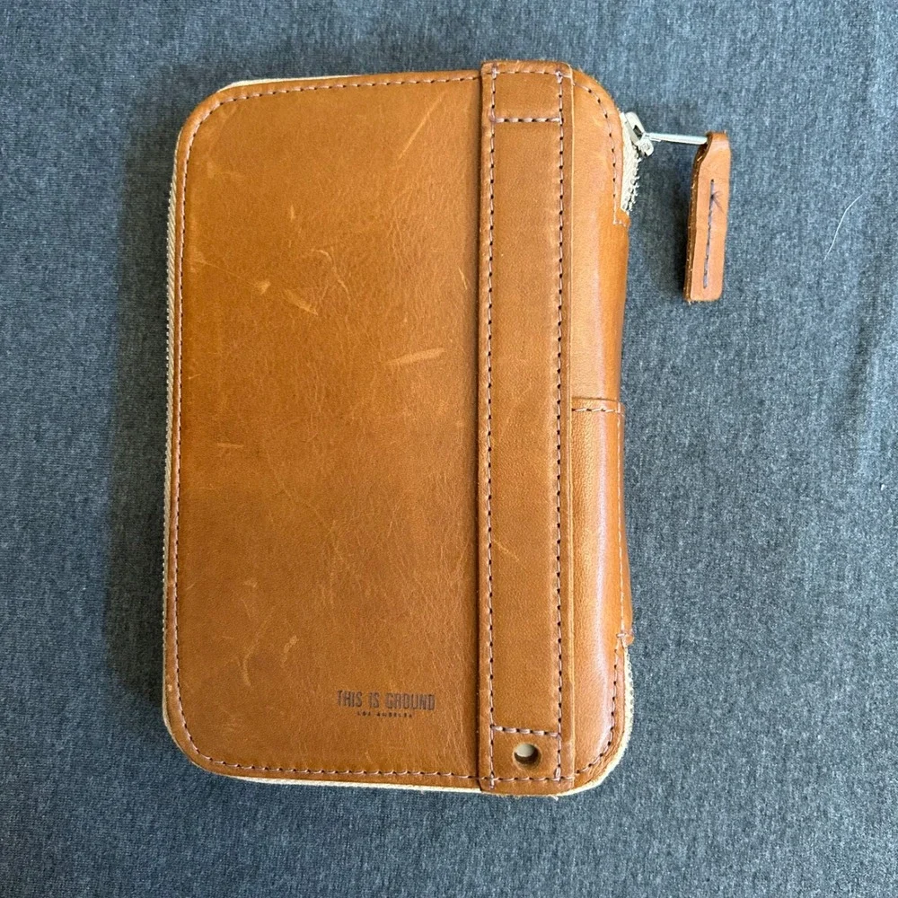 This Is Ground Mod Leather Organizer Toffee Brown Zip Case Insert Notebook